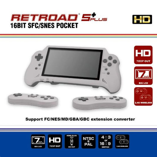 iGameConsole 16BIT Retro Handheld Console 7" IPS Linux-based retro gaming OS 64GB | iGameConsole 2026 Flagship | Supports GBA SNES NES PS1 GBC 1000+ Preloaded Games Plug and Play | Back to School Gift for Kids Adults Dad