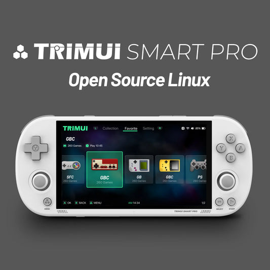TrimUISmartPro Retro Handheld Console 4.96" IPS Linux-based retro gaming OS (CrossMix community firmware) 64GB | iGameConsole 2026 Flagship | Supports GBA SNES PS1 N64 13000+ Preloaded Games Plug and Play