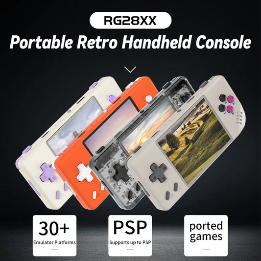 RG28XX Retro Handheld Console Linux-based retro gaming OS (muOS community firmware) 64GB | iGameConsole 2026 Premium | Supports GBA SNES PS1 10000+ Preloaded Games Plug and Play | Back to School Gift for Kids Adults Dad | 64GB Starter Value Edition