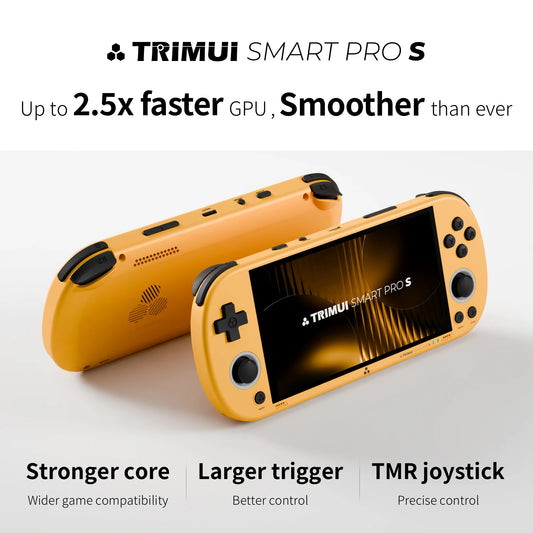 TrimUISmart Retro Handheld Console 4.96" IPS Linux-based retro gaming OS (CrossMix community firmware) 64GB | iGameConsole 2026 Flagship | Supports GBA SNES PS1 PSP 12000+ Preloaded Games Plug and Play | Back to School Gift for Kids Adults Dad