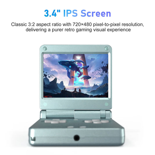 Anbernic Retro Handheld Console 3.4" IPS Linux-based retro gaming OS 64GB | iGameConsole 2026 Premium | Supports GBA SNES PS1 1000+ Preloaded Games Plug and Play | Back to School Gift for Kids Adults Dad | WiFi Enabled | Online Multiplayer