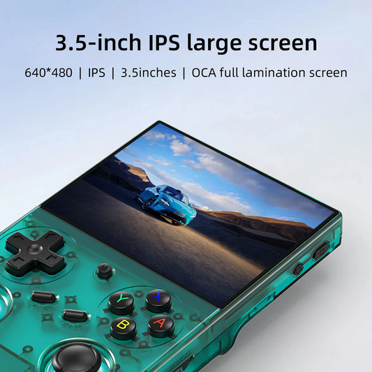 RG35XX+ Retro Handheld Console 3.5" IPS Linux-based retro gaming OS (muOS community firmware) 64GB | iGameConsole 2026 Premium | Supports GBA SNES PS1 PSP NDS MAME 10000+ Preloaded Games Plug and Play | Back to School Gift for Kids Adults Dad