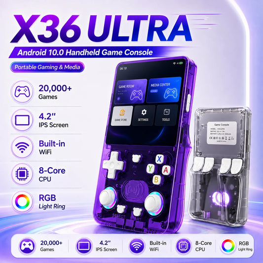 iGameConsole X36 Retro Handheld Console 4.2" IPS Linux-based retro gaming OS 64GB+ | iGameConsole 2026 Premium | Supports GBA SNES PS1 1000+ Preloaded Games Plug and Play | Back to School Gift for Kids Adults Dad | WiFi Enabled
