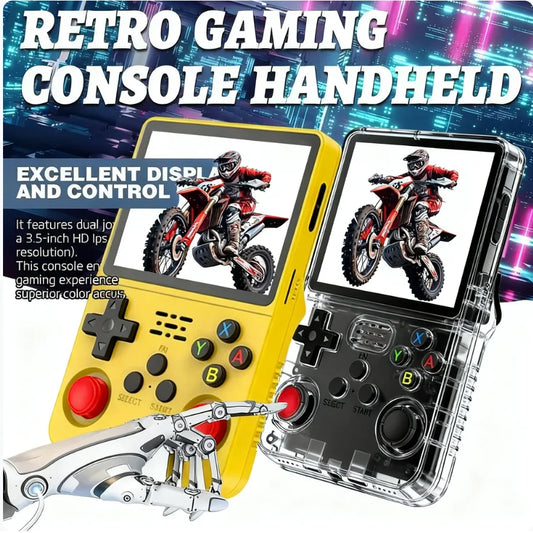 R36S Retro Handheld Console 3.5" IPS Linux-based retro gaming OS (ArkOS community firmware) 64GB | iGameConsole 2026 Budget-Friendly | Supports GBA SNES PS1 20000+ Preloaded Games Plug and Play | Back to School Gift for Kids Adults Dad