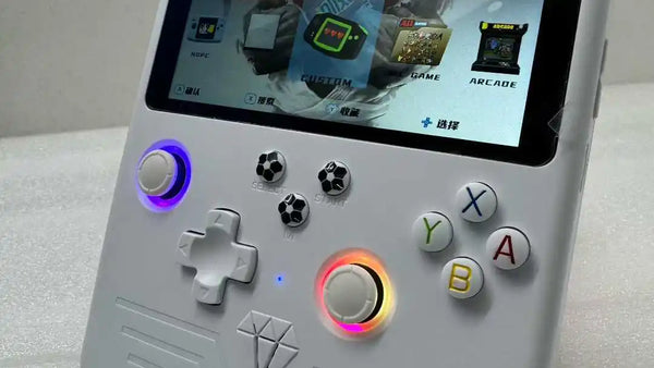 White R60 MAX listing reference with an active menu, offset sticks and cross-shaped D-pad