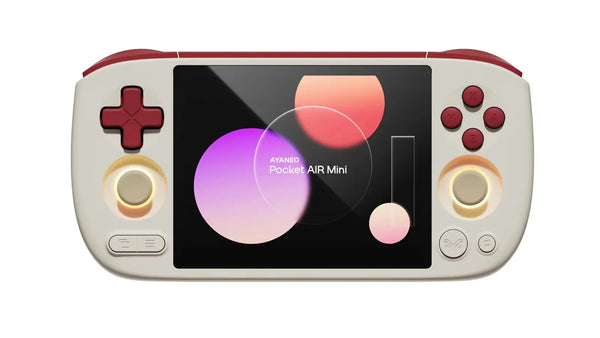 Retro White Pocket AIR Mini front reference with upper D-pad and two lower sticks.
