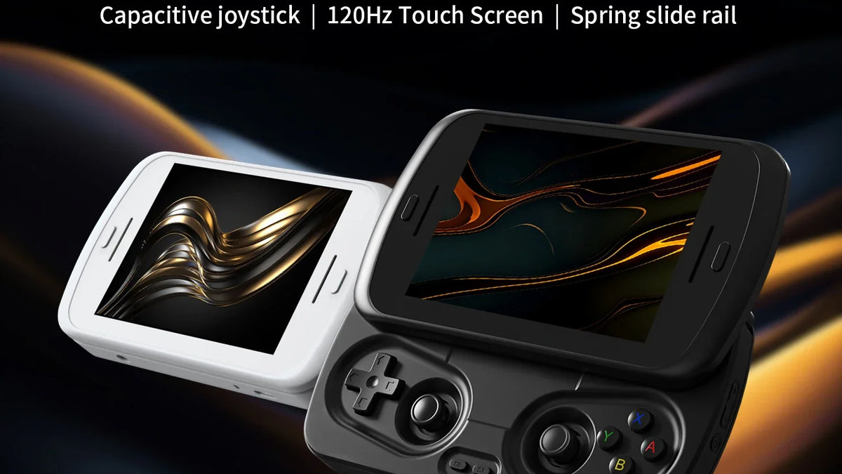 RG Slide source design graphic with black controls exposed and white screen closed