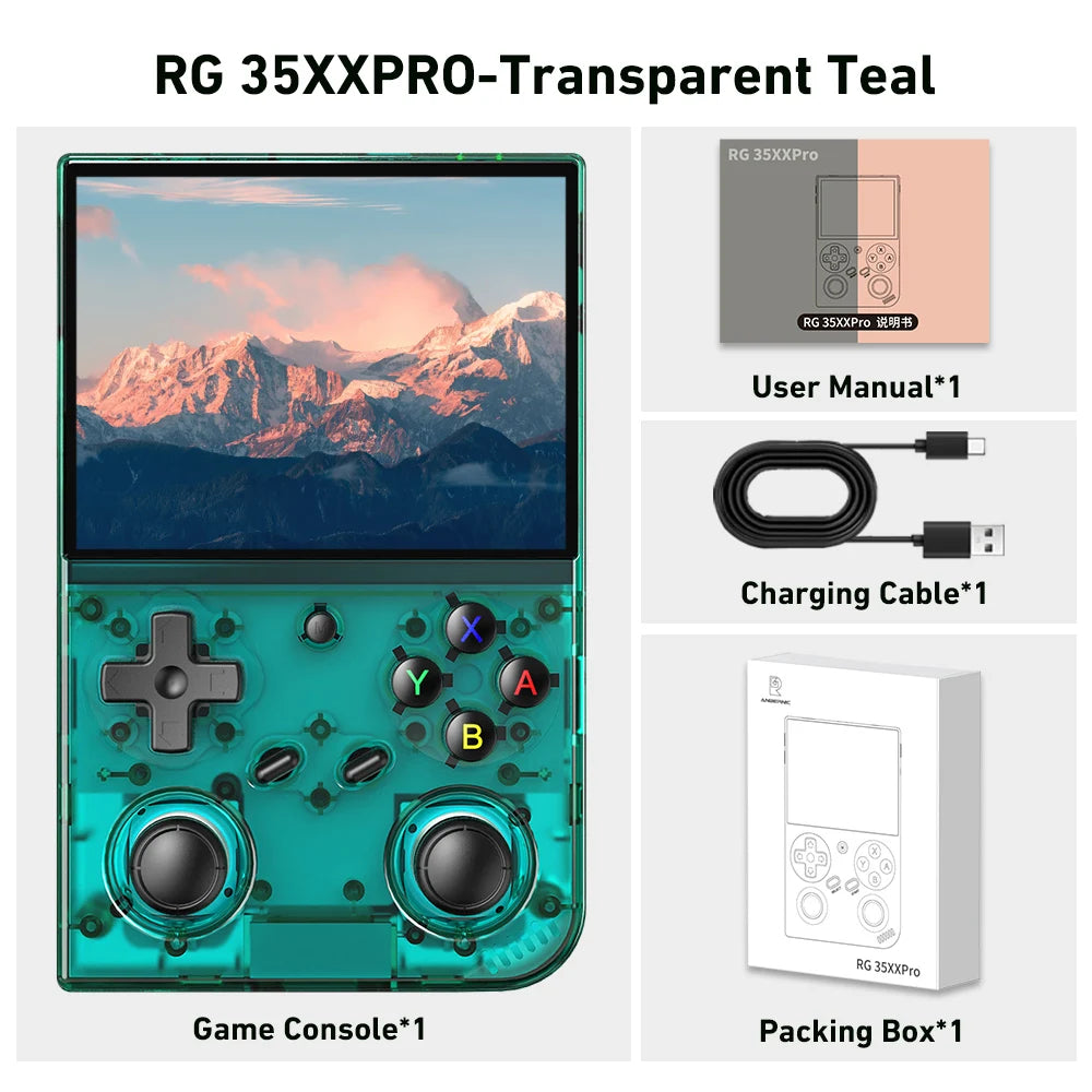 RG35XX+ Retro Handheld Console 3.5" IPS Linux-based retro gaming OS (muOS community firmware) 64GB | iGameConsole 2026 Premium | Supports GBA SNES PS1 1000+ Preloaded Games Plug and Play | Back to School Gift for Kids Adults Dad