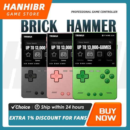 TrimUIBrick Retro Handheld Console 3.2" IPS Linux-based retro gaming OS (CrossMix community firmware) 64GB | iGameConsole 2026 Flagship | Supports GBA SNES PS1 14000+ Preloaded Games Plug and Play | Back to School Gift for Kids Adults Dad