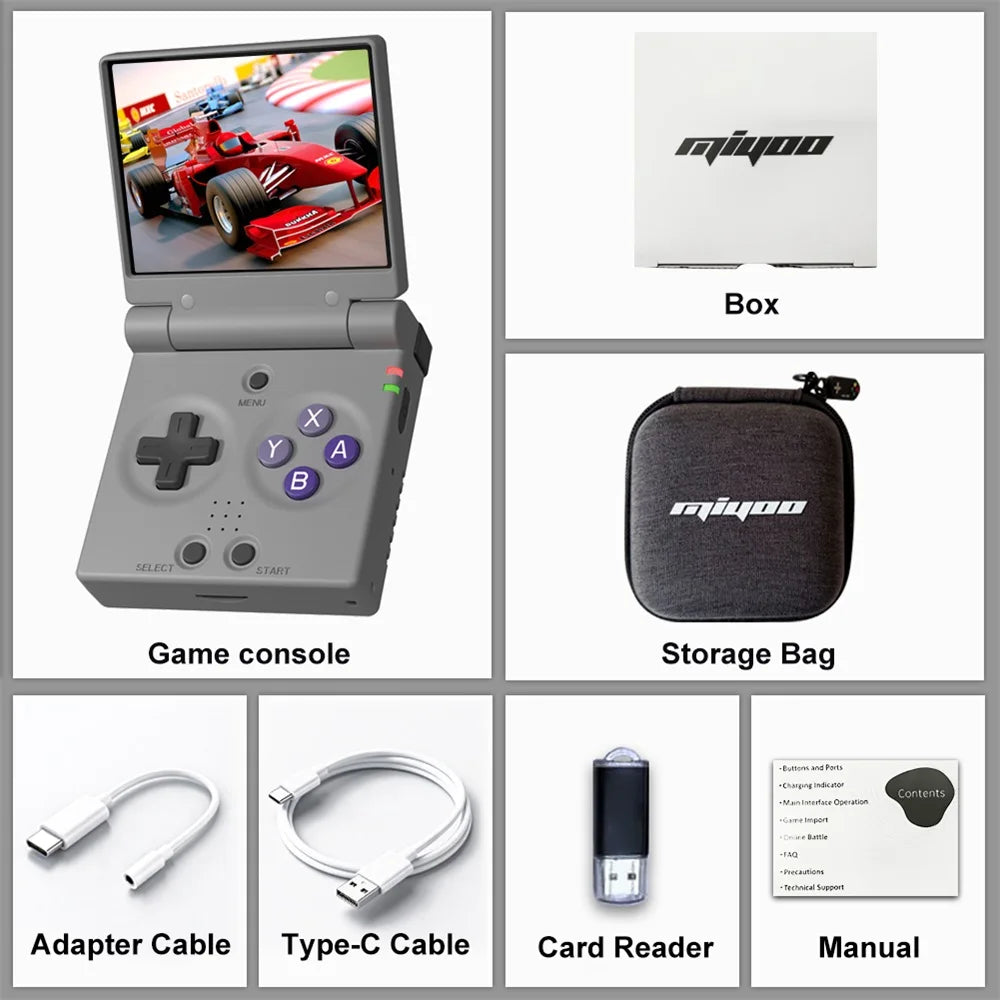 MiyooMini+ Retro Handheld Console 2.8" IPS Linux-based retro gaming OS (OnionOS community firmware) 64GB | iGameConsole 2026 Premium | Supports GBA SNES PS1 1000+ Preloaded Games Plug and Play | Back to School Gift for Retro Gamers Adults Collectors