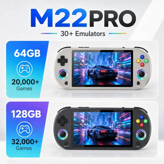 M22Pro Retro Handheld Console 5" IPS Linux-based retro gaming OS 64GB | iGameConsole 2026 Premium | Supports GBA SNES PS1 1000+ Preloaded Games Plug and Play | Back to School Gift for Kids Adults Dad | GBA SNES PS1 PSP NDS Plug and Play Ready Out of Box
