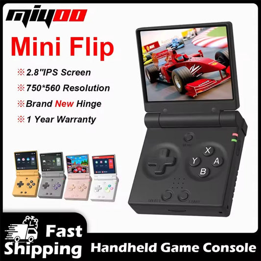 MiyooMini+ Retro Handheld Console 2.8" IPS Linux-based retro gaming OS (OnionOS community firmware) 64GB | iGameConsole 2026 Premium | Supports GBA SNES PS1 N64 PSP DS Preloaded Games Plug and Play | Back to School Gift for Retro Gamers Adults Collectors