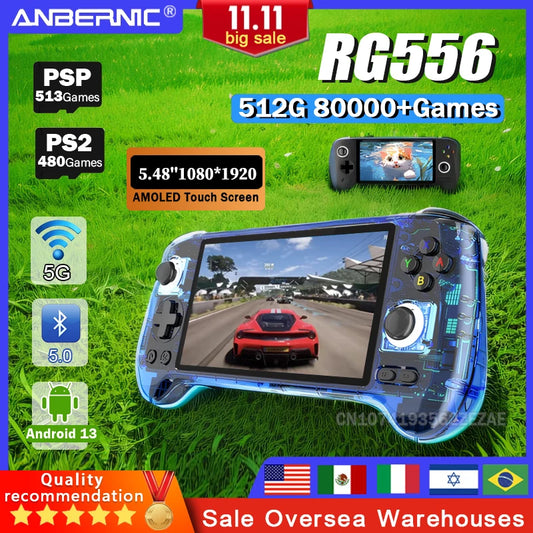 Anbernic Retro Handheld Console 5.48" IPS Linux-based retro gaming OS 64GB | iGameConsole 2026 Flagship | Supports GBA SNES PS1 PSP 80000+ Preloaded Games Plug and Play | Back to School Gift for Kids Adults Dad | WiFi Enabled