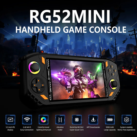 AISLPCRG52 Retro Handheld Console 5.5" IPS Linux-based retro gaming OS 64GB+ | iGameConsole 2026 Premium | Supports GBA SNES PS1 1000+ Preloaded Games Plug and Play | Back to School Gift for Kids Adults Dad | WiFi Enabled | 64GB+ Extended Library Edition