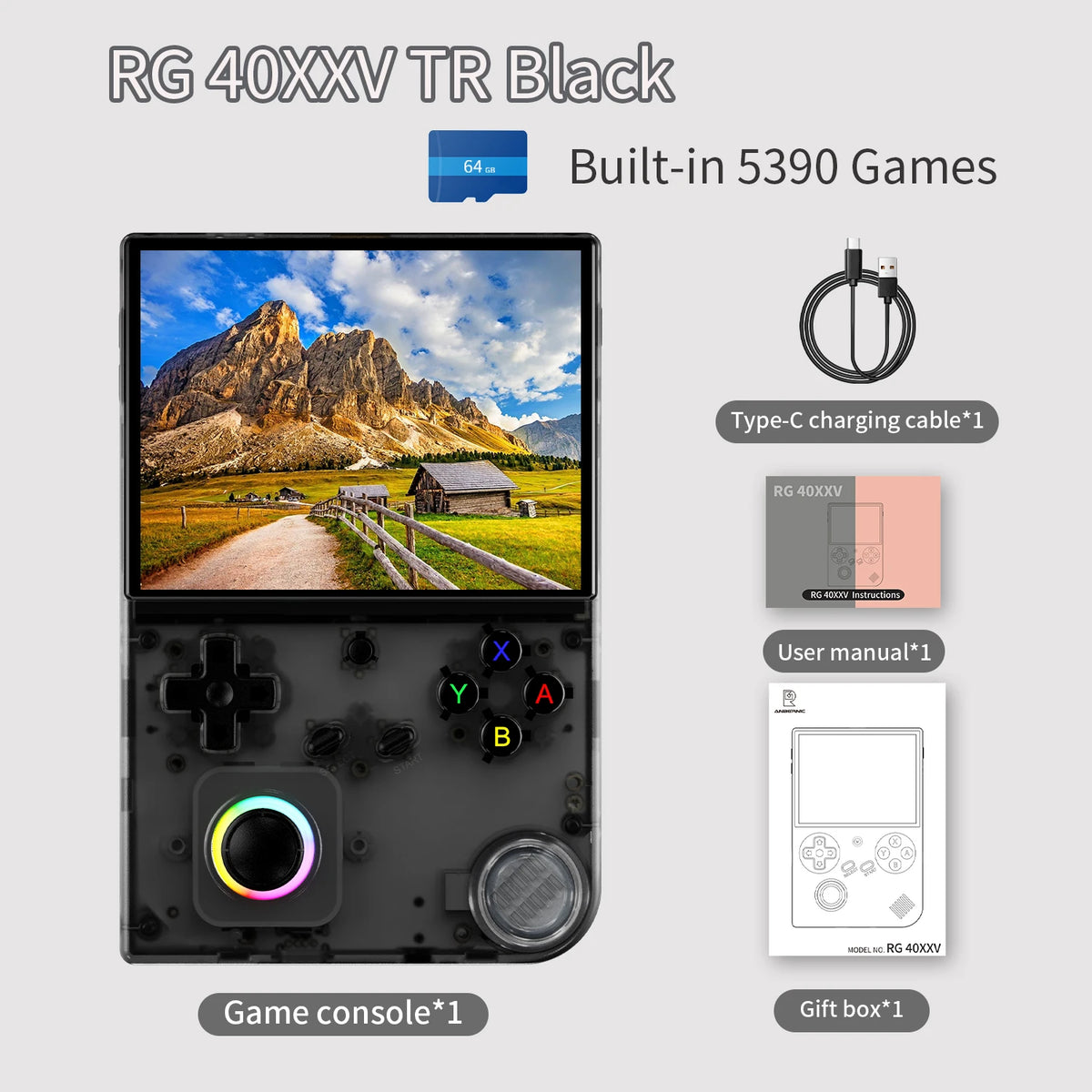 RG40XX Retro Handheld Console Linux-based retro gaming OS (muOS community firmware) 64GB | iGameConsole 2026 Flagship | Supports GBA SNES PS1 1000+ Preloaded Games Plug and Play | Back to School Gift for Retro Gamers Adults Collectors
