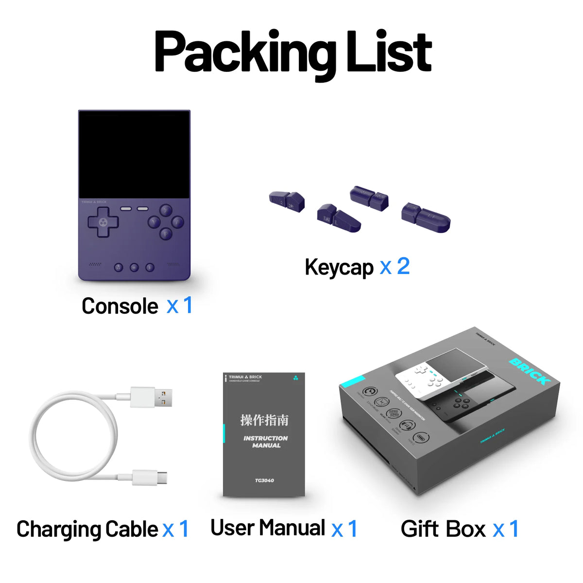TrimUIBrick Retro Handheld Console 3.2" IPS Linux-based retro gaming OS (CrossMix community firmware) 64GB | iGameConsole 2026 Premium | Supports GBA SNES PS1 17000+ Preloaded Games Plug and Play | Back to School Gift for Kids Adults Dad