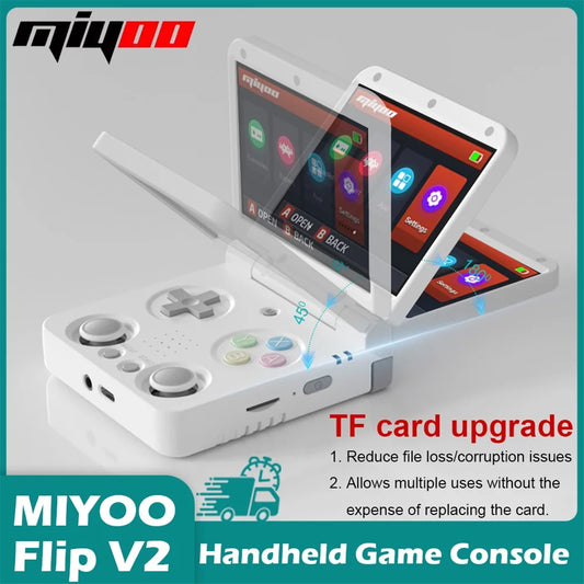 MiyooFlip Retro Handheld Console Linux-based retro gaming OS 64GB | iGameConsole 2026 Premium | Supports GBA SNES PS1 N64 PSP DS Preloaded Games Plug and Play | Back to School Gift for Retro Gamers Adults Collectors | Offline Single Player Gaming