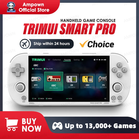 TrimUISmart Retro Handheld Console 4.96" IPS Linux-based retro gaming OS (CrossMix community firmware) 64GB | iGameConsole 2026 Flagship | Supports GBA SNES PS1 13000+ Preloaded Games Plug and Play | Back to School Gift for Kids Adults Dad