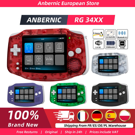 RG34XX Retro Handheld Console Linux-based retro gaming OS 64GB | iGameConsole 2026 Flagship | Supports GBA SNES PS1 5000+ Preloaded Games Plug and Play | Back to School Gift for Kids Adults Dad | WiFi Enabled | 64GB Extended Library Edition