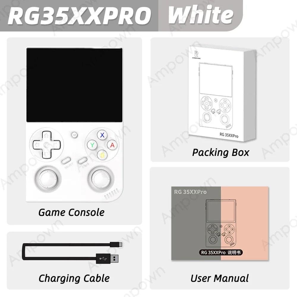 RG35XX+ Retro Handheld Console 3.5" IPS Linux-based retro gaming OS (muOS community firmware) 64GB | iGameConsole 2026 Premium | Supports GBA SNES PS1 PSP NDS MAME 10000+ Preloaded Games Plug and Play | Back to School Gift for Kids Adults Dad
