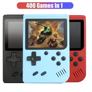 Mini Retro Handheld Game Console | 400-in-1 Advertised Game Collection | Black, White, Blue or Red | Birthday Gift