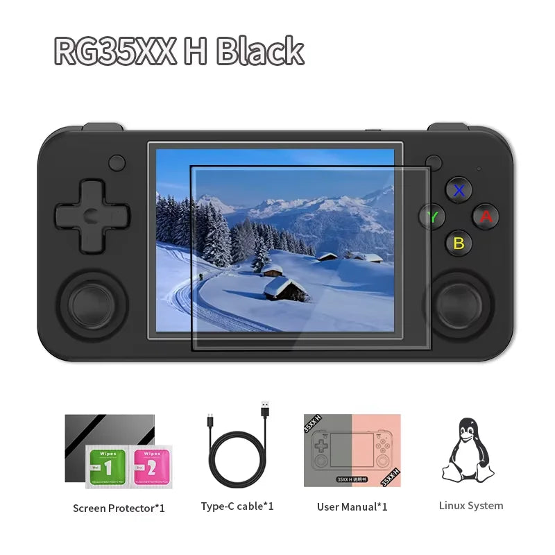 RG35XX+ Retro Handheld Console 3.5" IPS Linux-based retro gaming OS (muOS community firmware) 64GB | iGameConsole 2026 Premium | Supports GBA SNES PS1 PSP NDS MAME 11000+ Preloaded Games Plug and Play | Back to School Gift for Kids Adults Dad