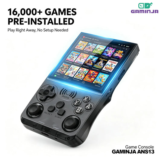 GameinjaANS13 Retro Handheld Console 4.0" IPS Linux-based retro gaming OS 64GB | iGameConsole 2026 Budget-Friendly | Supports GBA SNES PS1 1000+ Preloaded Games Plug and Play | Back to School Gift for Kids Adults Dad | Available in Multiple Colors Styles