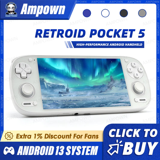 RP5 Retro Handheld Console 5.5" IPS Android retro handheld 64GB | iGameConsole 2026 Flagship | Supports GBA SNES PS1 N64 PSP DS Preloaded Games Plug and Play | Back to School Gift for Retro Gamers Collectors Enthusiasts | WiFi Enabled