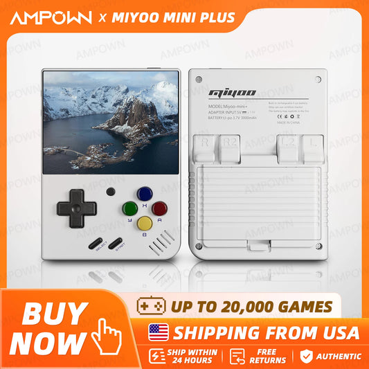 MiyooMini+ Retro Handheld Console 2.8" IPS Linux-based retro gaming OS (OnionOS community firmware) 64GB | iGameConsole 2026 Premium | Supports GBA SNES PS1 20000+ Preloaded Games Plug and Play | Back to School Gift for Retro Gamers Adults Collectors