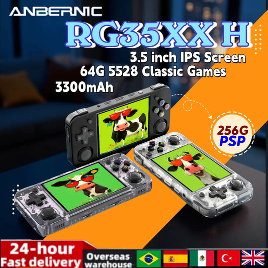 RG35XX+ Retro Handheld Console 3.5" IPS Linux-based retro gaming OS (muOS community firmware) 64GB | iGameConsole 2026 Premium | Supports GBA SNES PS1 PSP NDS MAME 11000+ Preloaded Games Plug and Play | Back to School Gift for Kids Adults Dad