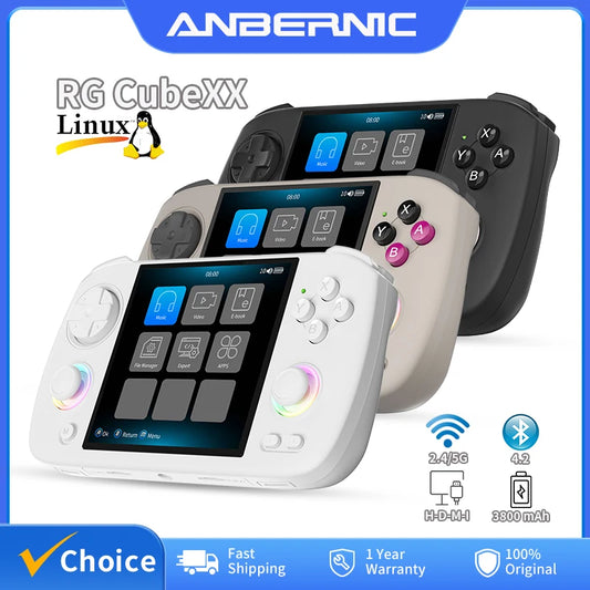 RGCubeXX Retro Handheld Console 3.95" IPS Linux-based retro gaming OS (muOS community firmware) 64GB | iGameConsole 2026 Flagship | Supports GBA SNES PS1 5000+ Preloaded Games Plug and Play | Back to School Gift for Retro Gamers Adults Collectors