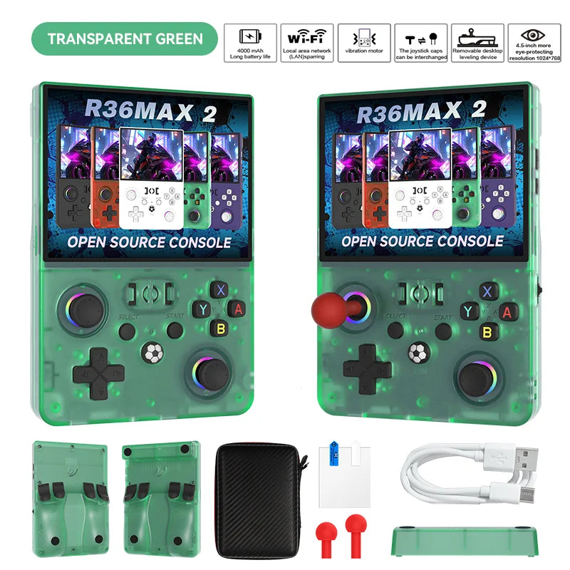 R36MAX Retro Handheld Console 4.5" IPS Linux-based retro gaming OS (ArkOS community firmware) 128GB | iGameConsole 2026 Mid-Range | Supports GBA SNES PS1 N64 PSP 22000+ Preloaded Games Plug and Play | Back to School Gift for Retro Gamers Adults Collectors
