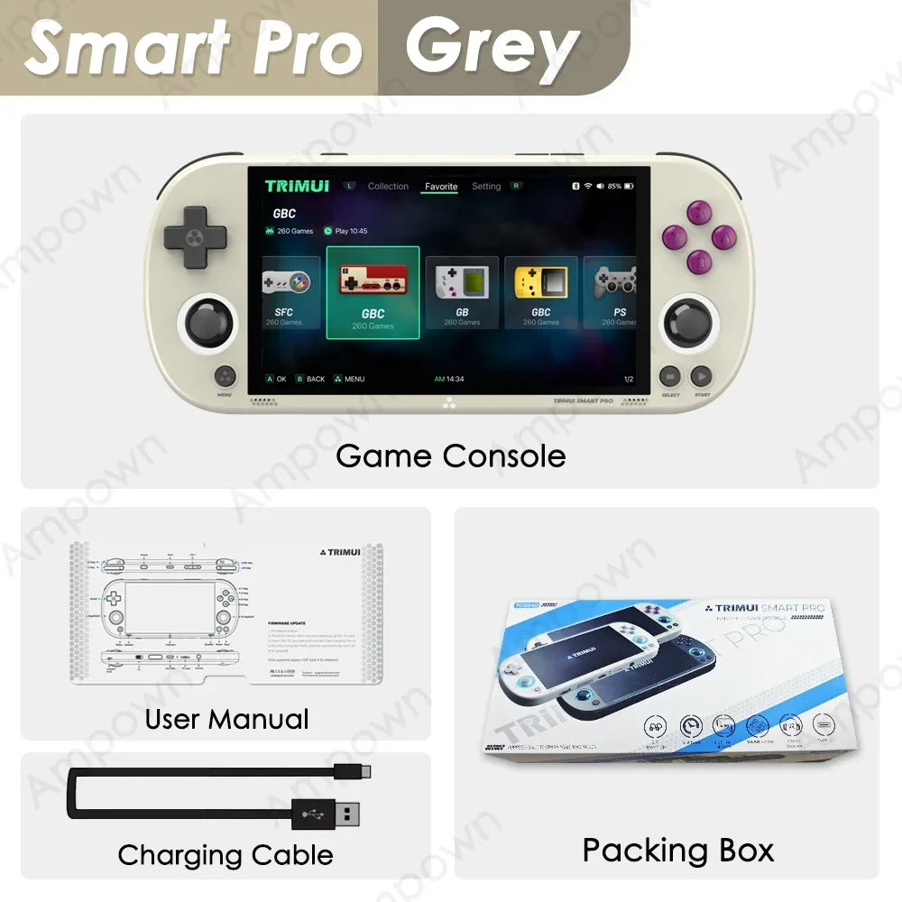 TrimUISmart Retro Handheld Console 4.96" IPS Linux-based retro gaming OS (CrossMix community firmware) 64GB | iGameConsole 2026 Premium | Supports GBA SNES PS1 13000+ Preloaded Games Plug and Play | Back to School Gift for Kids Adults Dad