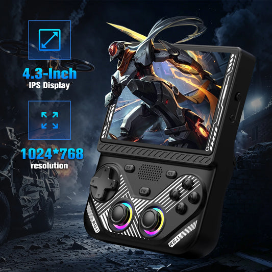 RG43VPro Retro Handheld Console 4.3" IPS Linux-based retro gaming OS 64GB+ | iGameConsole 2026 Premium | Supports GBA SNES PS1 1000+ Preloaded Games Plug and Play | Back to School Gift for Kids Adults Dad | WiFi Enabled