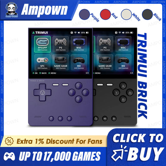 TrimUIBrick Retro Handheld Console 3.2" IPS Linux-based retro gaming OS (CrossMix community firmware) 64GB | iGameConsole 2026 Premium | Supports GBA SNES PS1 17000+ Preloaded Games Plug and Play | Back to School Gift for Kids Adults Dad