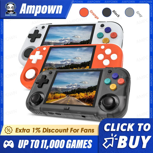 iGameConsole Ampown Retro Handheld Console Linux-based retro gaming OS 64GB | iGameConsole 2026 Mid-Range | Supports GBA SNES PS1 11000+ Preloaded Games Plug and Play | Back to School Gift for Kids Adults Dad | Nostalgic Classic Gaming Childhood Memories