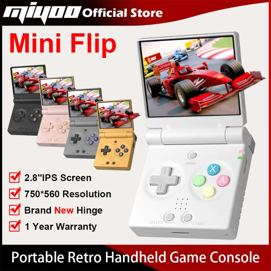 MiyooMini+ Retro Handheld Console 2.8" IPS Linux-based retro gaming OS (OnionOS community firmware) 64GB | iGameConsole 2026 Premium | Supports GBA SNES PS1 1000+ Preloaded Games Plug and Play | Back to School Gift for Retro Gamers Adults Collectors