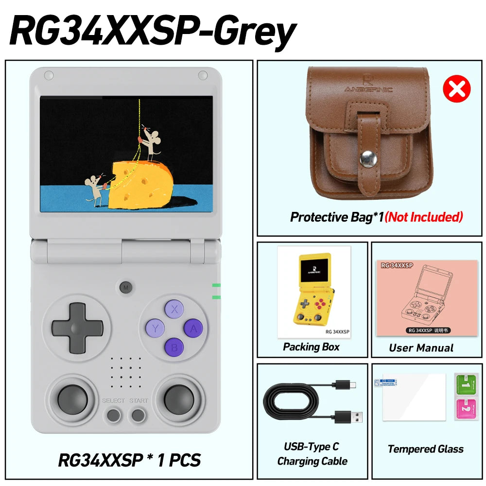 RG34XX Retro Handheld Console Linux-based retro gaming OS 64GB | iGameConsole 2026 Premium | Supports GBA SNES PS1 1000+ Preloaded Games Plug and Play | Back to School Gift for Kids Adults Dad | 64GB Extended Library Edition