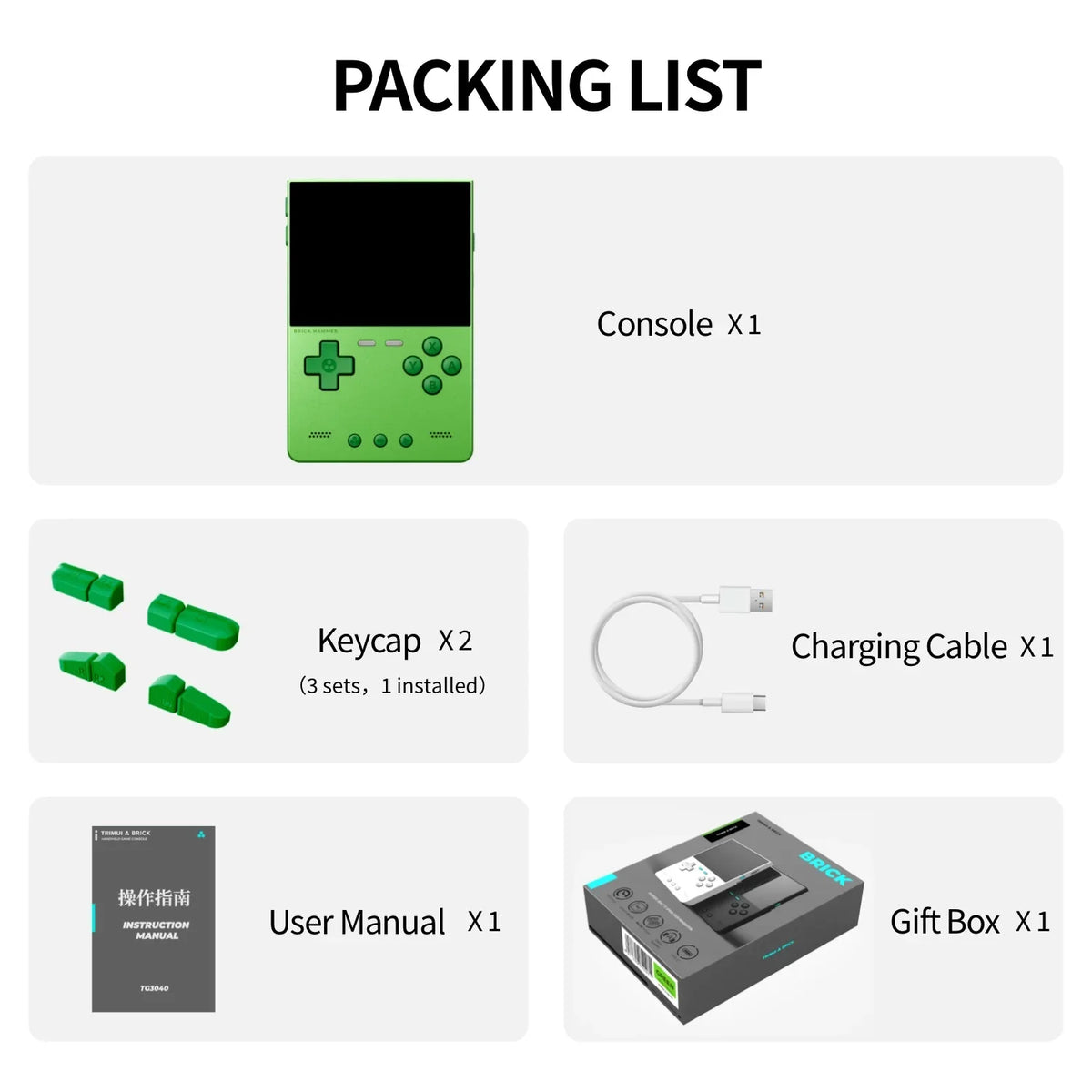 TrimUIBrick Retro Handheld Console 3.2" IPS Linux-based retro gaming OS (CrossMix community firmware) 64GB | iGameConsole 2026 Flagship | Supports GBA SNES PS1 1000+ Preloaded Games Plug and Play | Back to School Gift for Kids Adults Dad