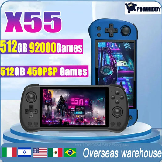X55 Retro Handheld Console 5.5" IPS Linux-based retro gaming OS 64GB | iGameConsole 2026 Premium | Supports GBA SNES PS1 PSP 61000+ Preloaded Games Plug and Play | Back to School Gift for Kids Adults Dad | 64GB Extended Library Edition