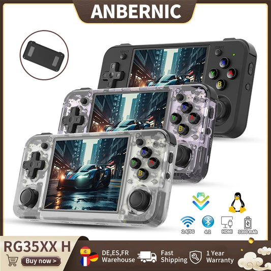 RG35XX+ Retro Handheld Console 3.5" IPS Linux-based retro gaming OS (muOS community firmware) 64GB | iGameConsole 2026 Premium | Supports GBA SNES PS1 5000+ Preloaded Games Plug and Play | Back to School Gift for Kids Adults Dad