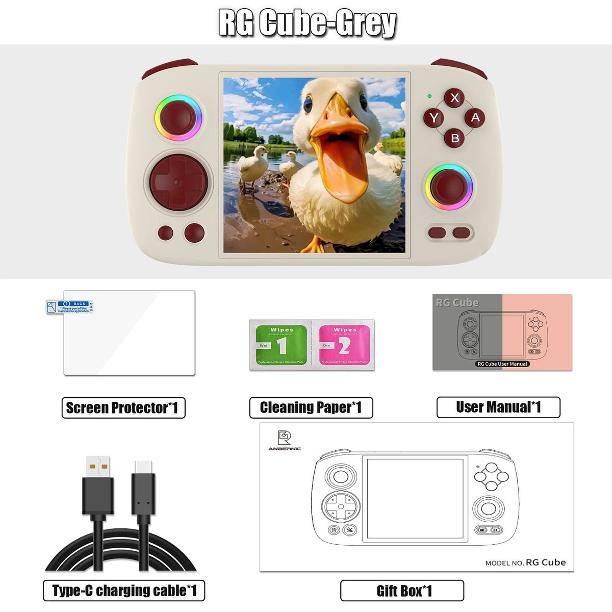 Anbernic Retro Handheld Console 3.95" IPS Linux-based retro gaming OS 64GB | iGameConsole 2026 Flagship | Supports GBA SNES PS1 1000+ Preloaded Games Plug and Play | Back to School Gift for Kids Adults Dad | Nostalgic Classic Gaming Childhood Memories