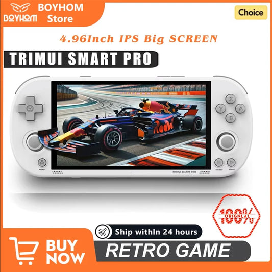 TrimUISmart Retro Handheld Console 4.96" IPS Linux-based retro gaming OS (CrossMix community firmware) 64GB | iGameConsole 2026 Premium | Supports GBA SNES PS1 1000+ Preloaded Games Plug and Play | Back to School Gift for Kids Adults Dad