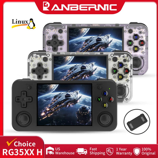 RG35XX+ Retro Handheld Console 3.5" IPS Linux-based retro gaming OS (muOS community firmware) 64GB | iGameConsole 2026 Premium | Supports GBA SNES PS1 PSP 5000+ Preloaded Games Plug and Play | Back to School Gift for Kids Adults Dad