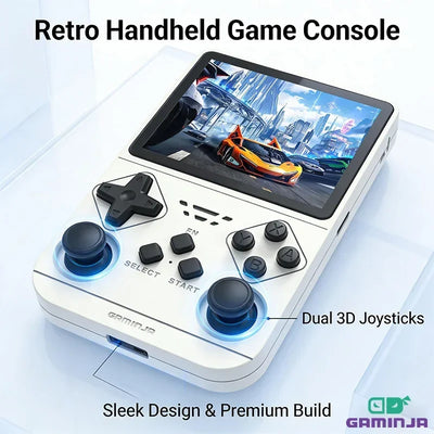 GAMINJA ANS11 Retro Handheld Console | 3.5-inch IPS & Dual Joysticks | Source-Listed 64GB Package | Birthday Gift