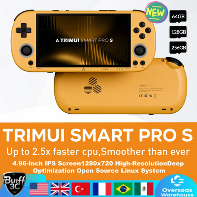 Trimui Smart Pro S Retro Handheld Console | 4.96-inch IPS Linux-based | No Card or 64G–256G | Birthday Gift