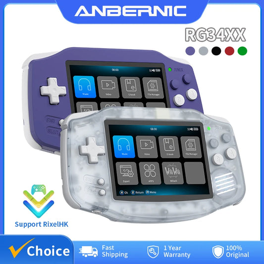 RG34XX Retro Handheld Console 3.4" IPS Linux-based retro gaming OS 64GB | iGameConsole 2026 Flagship | Supports GBA SNES PS1 1000+ Preloaded Games Plug and Play | Back to School Gift for Kids Adults Dad | WiFi Enabled | Online Multiplayer