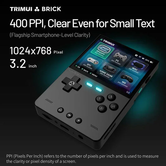 TrimUIBrick Retro Handheld Console Linux-based retro gaming OS (CrossMix community firmware) 64GB | iGameConsole 2026 Premium | Supports GBA SNES PS1 1000+ Preloaded Games Plug and Play | Back to School Gift for Kids Adults Dad