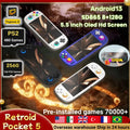 RP5 Retro Handheld Console 5.5" IPS Android retro handheld 64GB | iGameConsole 2026 Flagship | Supports GBA SNES NES PS1 N64 PSP 70000+ Preloaded Games Plug and Play | Back to School Gift for Retro Gamers Collectors Enthusiasts | WiFi Enabled