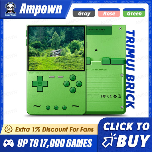 TrimUIBrick Retro Handheld Console 3.2" IPS Linux-based retro gaming OS (CrossMix community firmware) 64GB | iGameConsole 2026 Flagship | Supports GBA SNES PS1 17000+ Preloaded Games Plug and Play | Back to School Gift for Kids Adults Dad